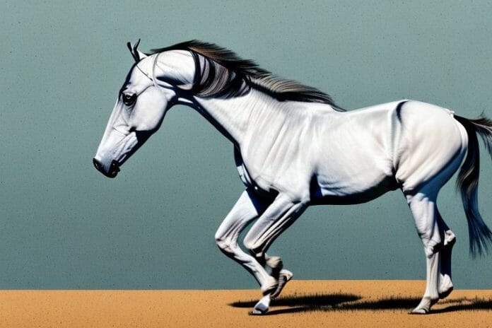 A marwari horse in a rural setting in virginia