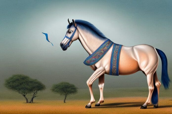 A marwari horse in a rural setting in phuthaditjhaba
