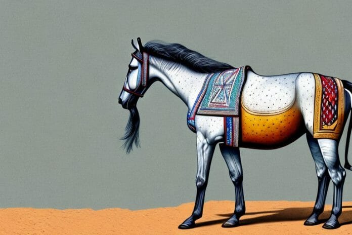 A marwari horse in a rural setting in bethlehem