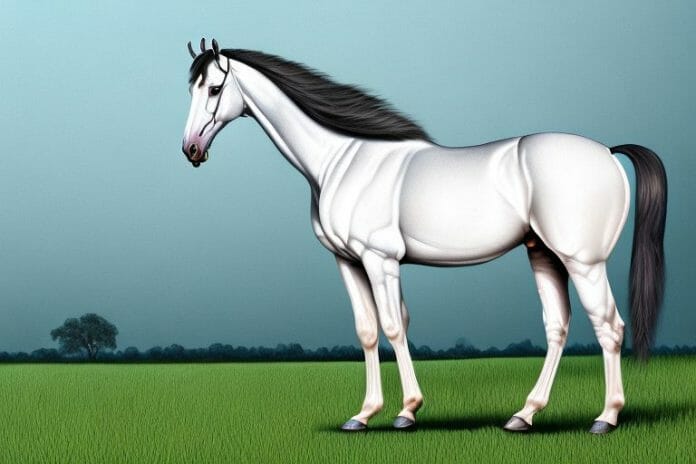 A marwari horse in a field in kempton park