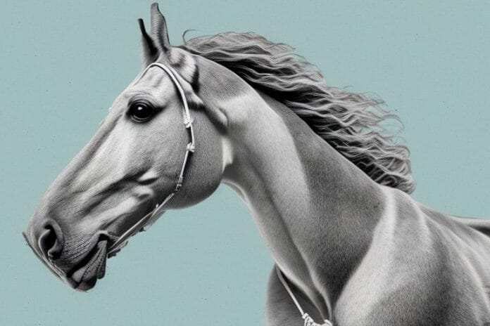 A marwari horse in its natural environment in phalaborwa