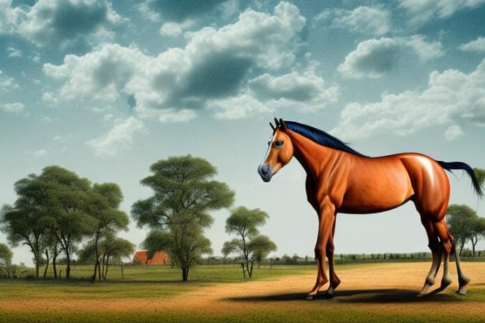 A marwari horse in a rural landscape in middelburg