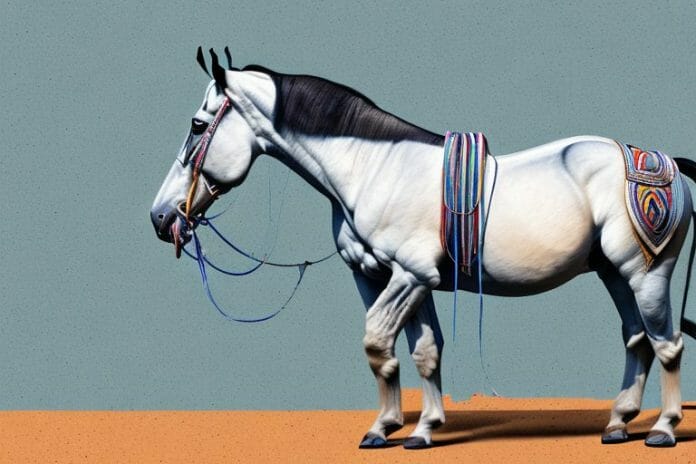 A marwari horse in a rural setting in delmas