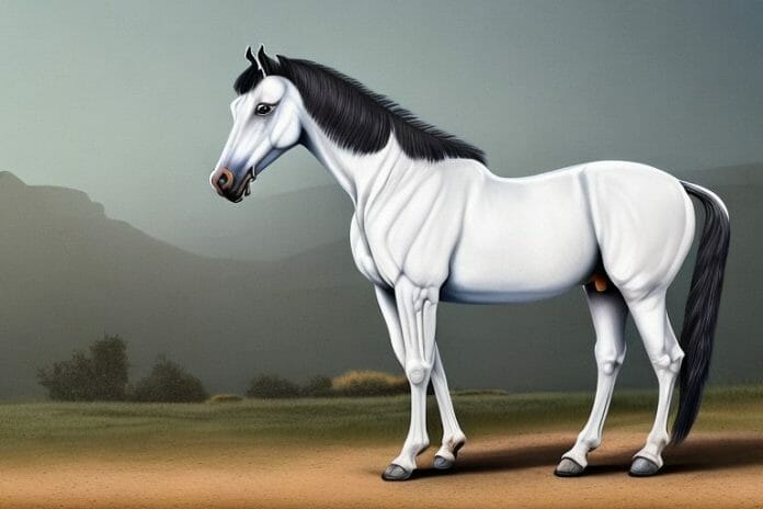 A marwari horse in a rural setting in lydenburg