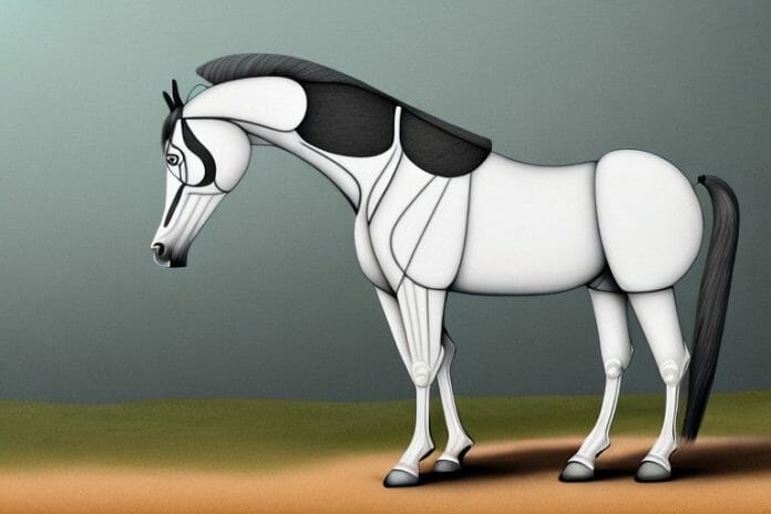 A marwari horse in a rural setting in warrenton
