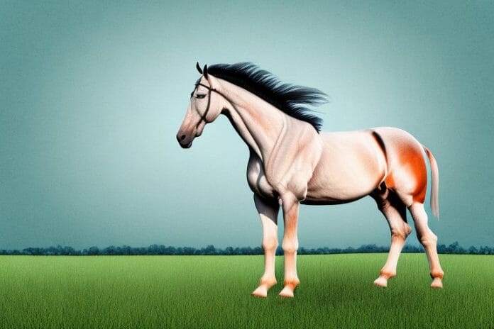 A marwari horse standing in a field in potchefstroom