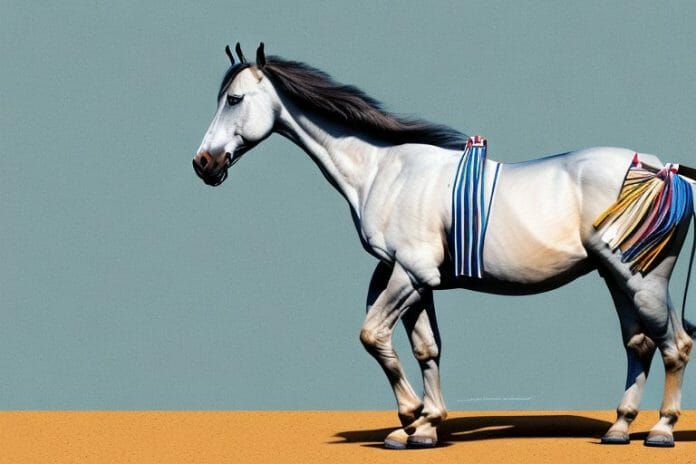 A marwari horse in a rural setting in stilfontein