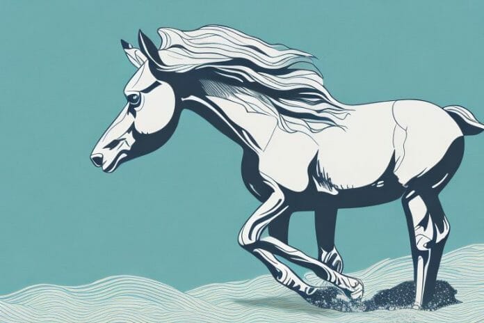 A cleveland bay horse in its natural environment in durban