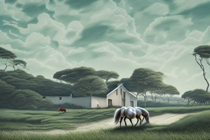 A cleveland bay horse in a rural landscape in amanzimtoti