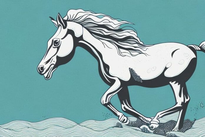 A cleveland bay horse in its natural habitat in port shepstone