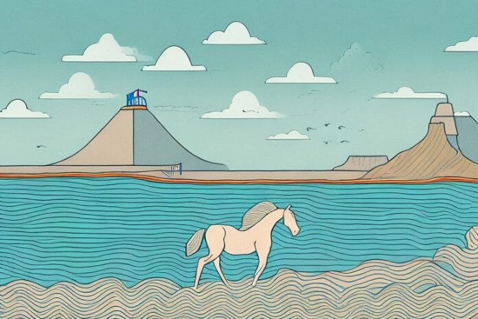 A cleveland bay horse in a margate