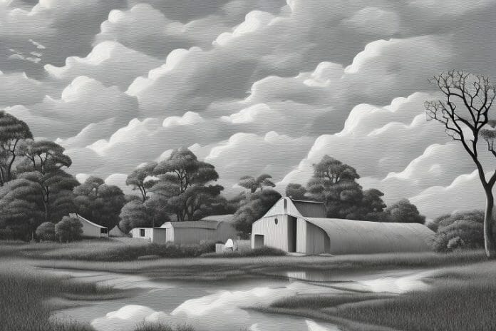 A cleveland bay horse in a rural setting in westville