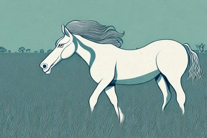 A cleveland bay horse in a field in bloemfontein