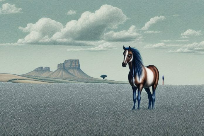 A cleveland bay horse in a field in harrismith