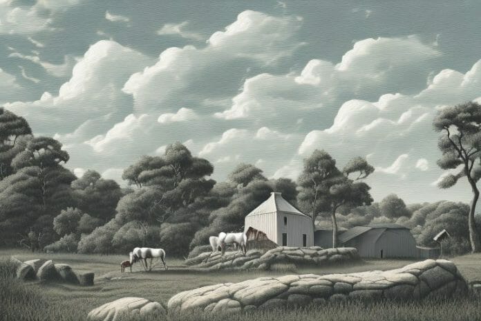A cleveland bay horse in a rural setting in bethlehem