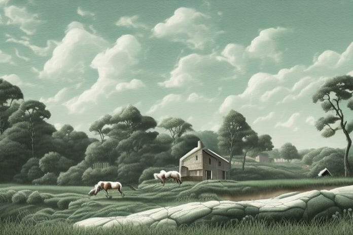 A cleveland bay horse in a rural landscape in roodepoort