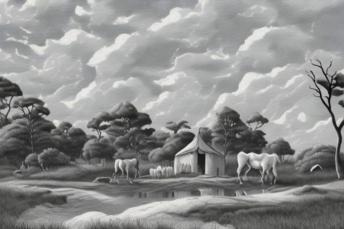 A cleveland bay horse in a rural setting in modimolle