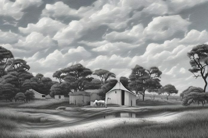 A cleveland bay horse in a rural setting in hazyview