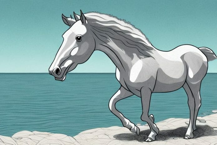 A cleveland bay horse in its natural environment in the western cape