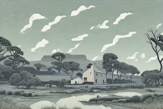 A cleveland bay horse in a rural setting in cape town