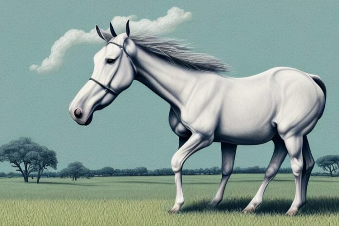 A cleveland bay horse in a pasture in worcester