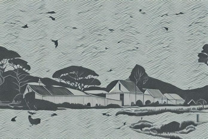 A cleveland bay horse in a rural setting in knysna