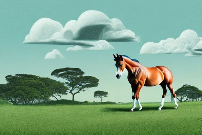 A trakehner horse in a rural landscape in amanzimtoti
