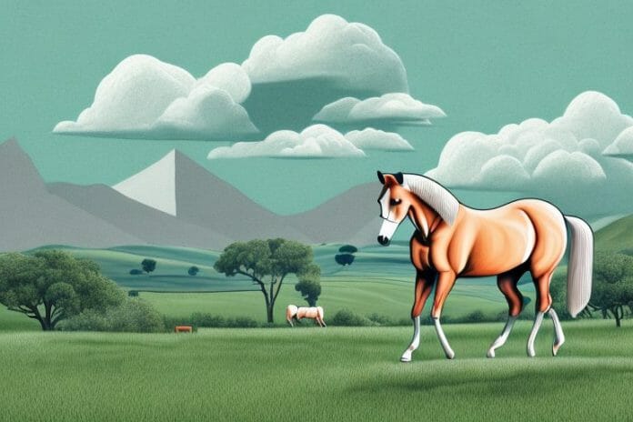 A trakehner horse in a rural landscape in tongaat