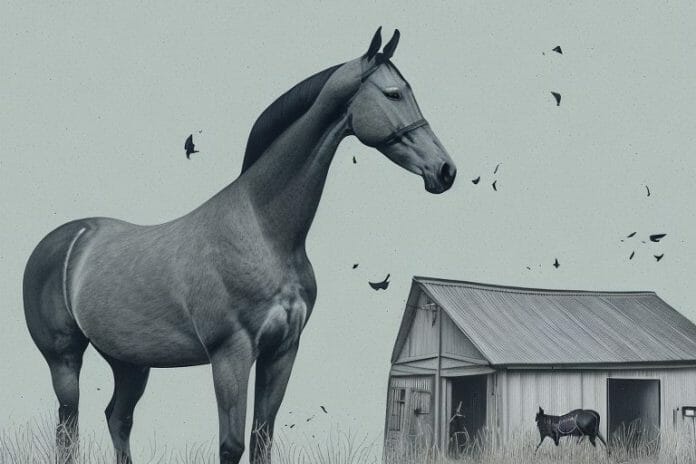 A trakehner horse in a rural setting in east london