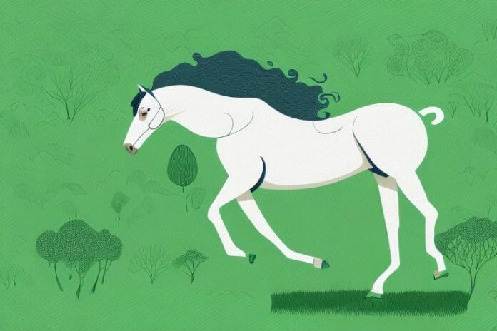 A trakehner horse in a lush