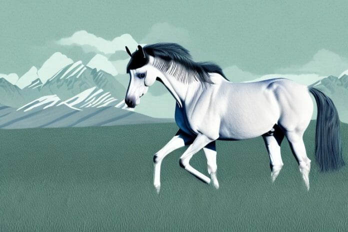 A trakehner horse in a field in queenstown