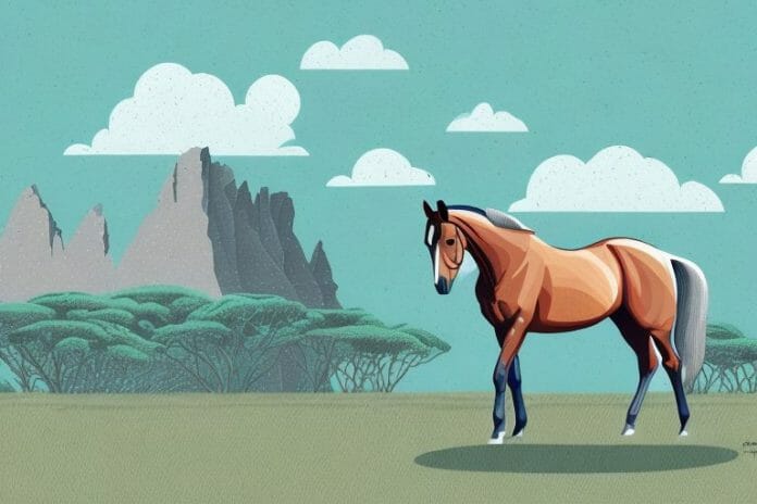 A trakehner horse in a scenic landscape of port alfred