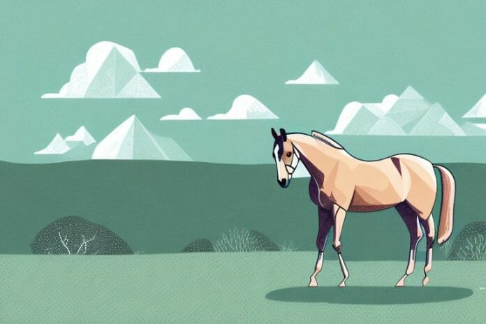 A trakehner horse in a scenic landscape in jeffreys bay
