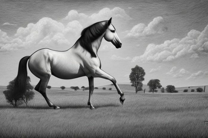 A trakehner horse in a rural setting in ficksburg