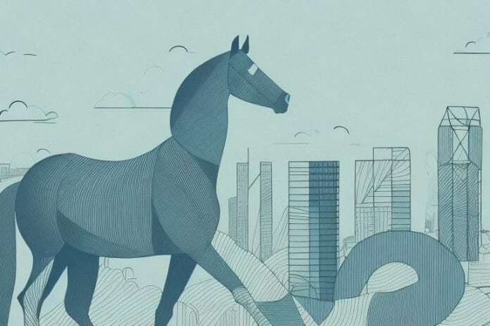 A trakehner horse in a johannesburg landscape