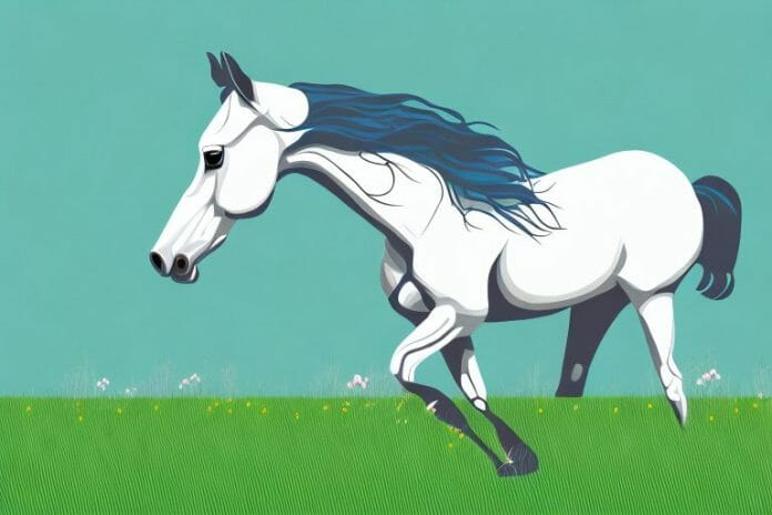 A trakehner horse in a grassy field in the greater pretoria area of south africa