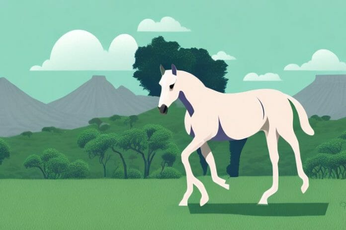 A trakehner horse in a lush south african landscape
