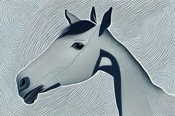A trakehner horse in its natural environment in giyani
