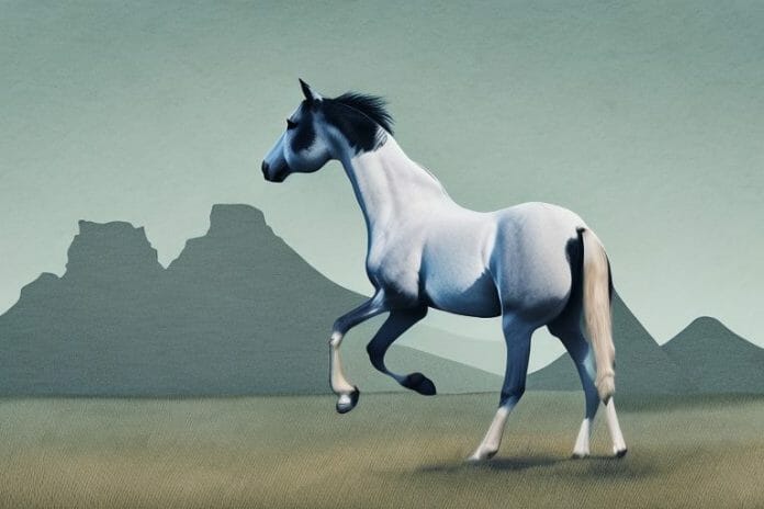 A trakehner horse in a rural south african landscape