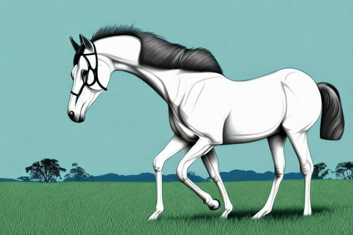 A trakehner horse in a field in barberton