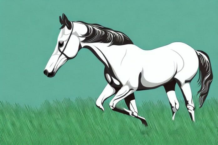 A trakehner horse in a grassy field in standerton
