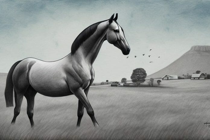 A trakehner horse in a rural setting in hazyview