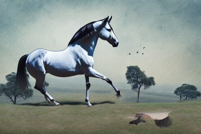 A trakehner horse in a rural setting in rustenburg