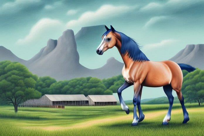 A trakehner horse in a rural setting in hartbeespoort