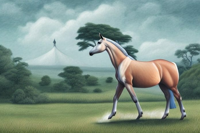 A trakehner horse in a rural setting in mabopane