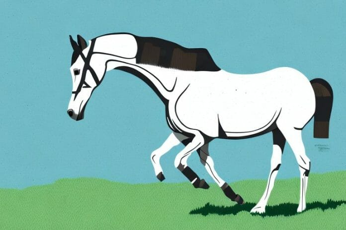 A trakehner horse in a pasture in mossel bay