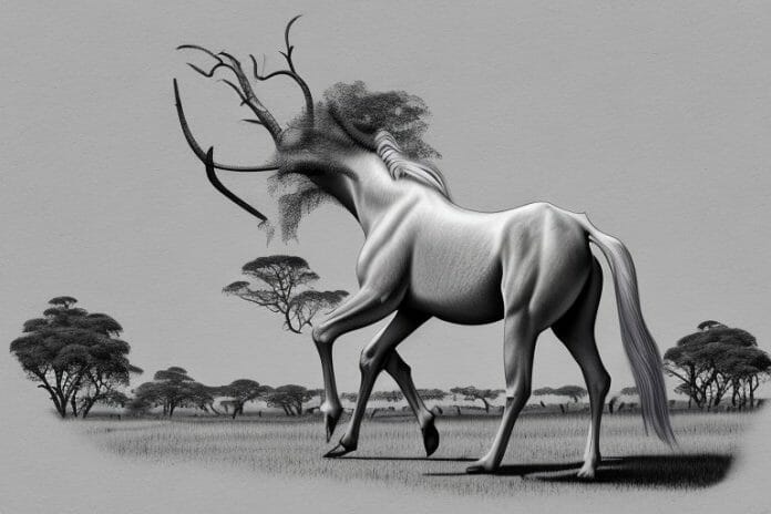 A kathiawari horse in a rural setting in kwa zulu natal