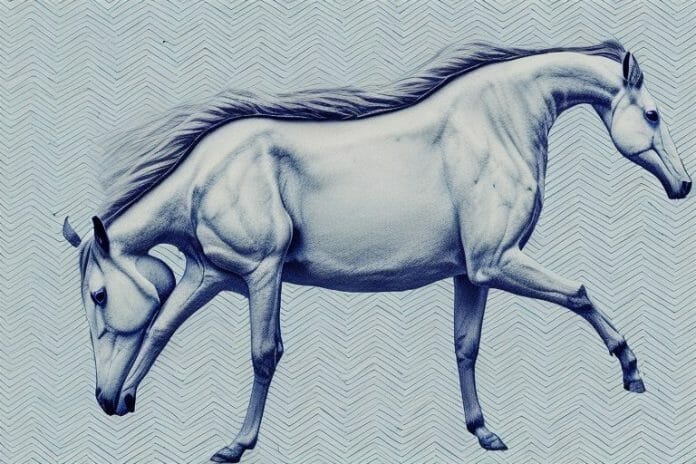 A kathiawari horse in its natural environment in ladysmith