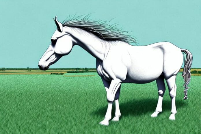 A kathiawari horse grazing in a field in margate