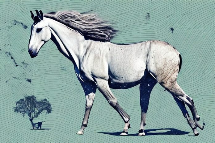 A kathiawari horse in its natural habitat in empangeni